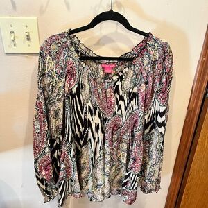 Women's Paisley and Zebra Print Top